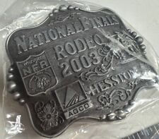 National Finals Hesston Wrangler NFR AGCO LARGE 4” Belt Buckle New Montana 2003 picture