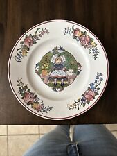vintage Hansi Annales Sarreguemines France Plate Girl And Cat With Flowers. picture