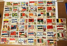 1956 Topps Flags of the World Non Sport Card Lot Of 45 *1 Duplicate *Well Worn picture