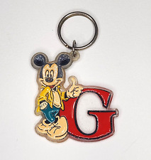 Vintage WALT DISNEY Retro Mickey Mouse Letter G Keychain Key Ring picture