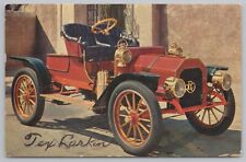 Transportation~Red 1908 REO Rambler On Broadway~Vintage Postcard picture