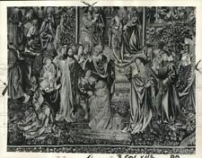 1955 Press Photo Tapestry depicting religious scene donated to Boston museum picture