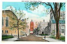 c.1935 Wall Street New Haven Connecticut Vintage Postcard Street view picture