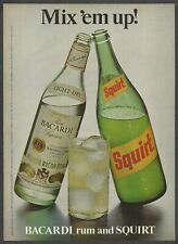 BACARDI RUM and SQUIRT . Mix 'em up - 1974 Vintage Print Ad picture