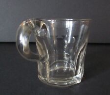 Mid 19th Century Whiskey Clear Flint Glass Tumbler Applied Handle 