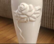 Lenox Bud Ceramic Vase Gold Trim Raised Embossed Rose Shape - 7.5