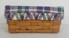 Longaberger Small Handwoven Basket 8.25 x 6.25 x 3.75 Plaid and Plastic Liner picture