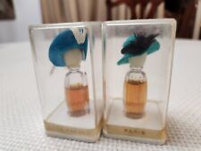 Two Rare Vintage Rose Valois Marotte Miniature Perfume Bottles In Cases picture