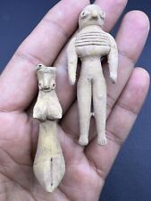 Pair Of Rare Ancient Old Indus Valley Era Fertility God Of Goddess Statues Idols picture