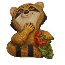 Vintage Homco Plastic Raccoon Wall Plaque Hanging  #7497 Animal Decor picture
