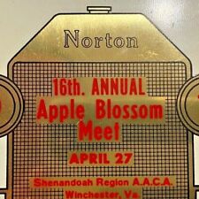 1974 Car Show Meet Automobile Club AACA Norton Winchester Shenandoah VA Plaque picture
