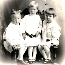 c1910s Charming Kids White Fashion RPPC Little Boys Girl Cute Real Photo PC A161 picture