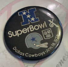 Vintage 1976  NFL Super Bowl X Dallas Cowboys AFC Champion Button Pin picture