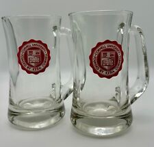 Cornell University Clear Glass Mugs, Set of Two (2), Big Red Pride, Heavy Glass picture