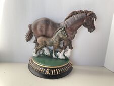 HORSE AND FOAL CLYDESDALE Painted Large Cast Iron Doorstop. picture
