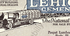 1930's Paris, IL. Vintage Advertising Ink Blotter Lehigh Cement Propst Lumber Co picture