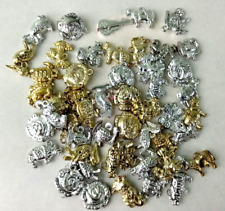 Lot of 52 Vintage Metallic Gold/Silver Cracker Jack Vending Toy Charm Prize EPPY picture
