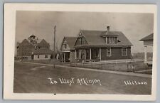 Atkinson Nebraska NE West Street View Homes Church Real Photo Postcard RPPC 1911 picture