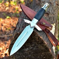 HANDCRAFTED D2 STEEL HUNTING DAGGER BOWIE KNIFE WITH MICARTA HANDLE & SHEATH picture