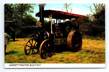 Vtg. postcard 1917 GARRETT steam tractor 3.5 x 5.5 inch picture