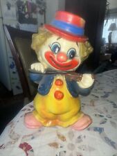 1970s Vintage Plastic Happy Clown Coin Collectible Piggy Bank Hong Kong picture