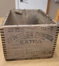 Vintage Hercules Powder Co High Explosives Dynamite TNT Wood Box Wooden Crate picture