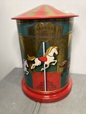 Musical Carousel EMPTY Collectable Tin Container Decor picture
