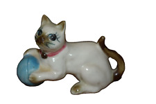 Vintage Siamese Cat with Blue Ball Figurine picture