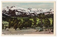Estes Park Colorado c1920's Snow Capped Longs Peak, Mountain Range picture