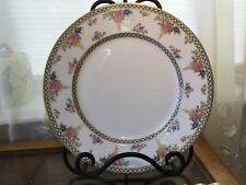 GDA Ch Field limoges dinner cabinet plate  floral bouquet green diamonds MINT picture