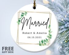 Personalized Newly Married Ornament, Custom Married Ornament, Wedding Gift picture