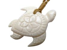 Hawaii Jewelry Turtle Honu Buffalo Bone Carved Pendant Necklace/Choker # 35226 picture