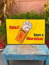 Antique Rare Litho Print Indian Cigarette Brand CHARMINAR Advertise Tin Signage picture