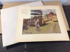 1950's J.I. CASE steam traction engine thresher print Medcalf original packaging picture