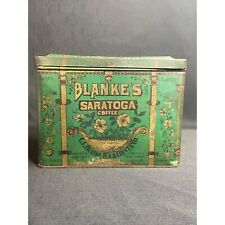 Antique Blanke's Saratoga Coffee Metal Box  Vintage picture