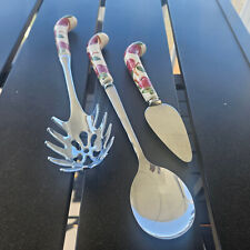 FRANCISCAN APPLE BLOSSOM STAINLESS SHEFFIELD ENGLAND UTENSILS     RARE picture