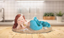 Lovely Little Mermaid Girl Lying Statue 6.25