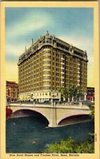 1940'S. NEW HOTEL MAPES & TRUCKEE RIVER, RENO, NEVADA. POSTCARD EP6 picture