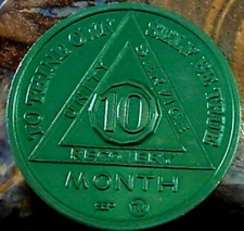 Alcoholics Anonymous AA 10 Month Aluminum Medallion Chip One Month Token picture