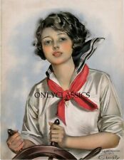 1920's Rare Earl Christy Art Deco Pin-Up Print Fine Sailor Beauty Skippers Mate picture