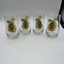 Sears And Roebuck Rare Vintage Set Of 4 Neil The Frog 70’s Retro Glass 5.25” (4) picture