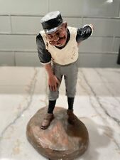 Michael Garman Hand Painted Fastball Clay Figurine Baseball Sculpture 1991 7.5