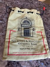 Vintage Sussex & Merchants National Bank Newton NJ Bank Deposit Bag Canvas picture