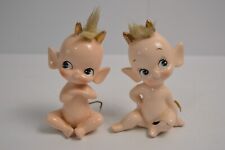 2 Lefton Devil Kewpie Pixies Elves Elf Babies 1 Repaired Collectible Japan MCM picture
