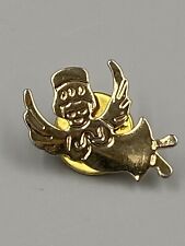 Vintage Gold Colored Guardian Angel Lapel Hat Pin picture