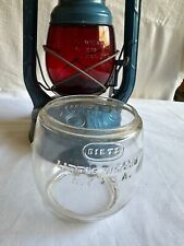 Vintage Dietz Little Wizard Red Globe NY USA Tubular Blue Oil Lantern READ picture