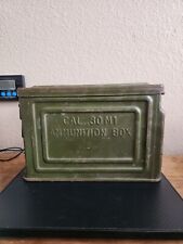 Vintage WWII 30 Cal. M1 Ammunition Ammo Box Can, U.S. Flaming Bomb picture