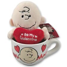 Valentines Day Peanuts Charlie Brown Set 14 Oz Coffee Mug & Plush Stuffed Animal picture