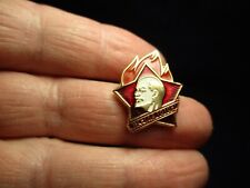 Vintage Soviet Union Vladimir Lenin Communist USSR Flame Pin Badge picture