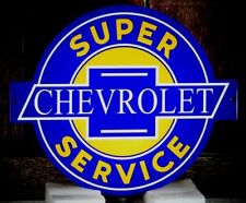 CHEVROLET SUPER SERVICE SIGN PORCELAIN COLLECTIBLE, RUSTIC, ADVERTISING  picture
